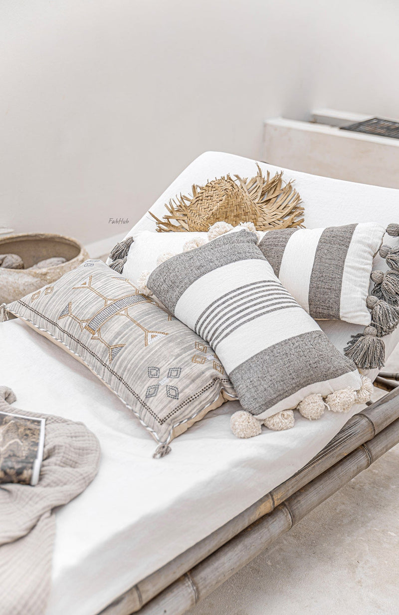 Pompon Pillow Cover Iris - Home Decor | Shop Baskets, Ceramics, Pillows, Rugs & Wall Hangs online