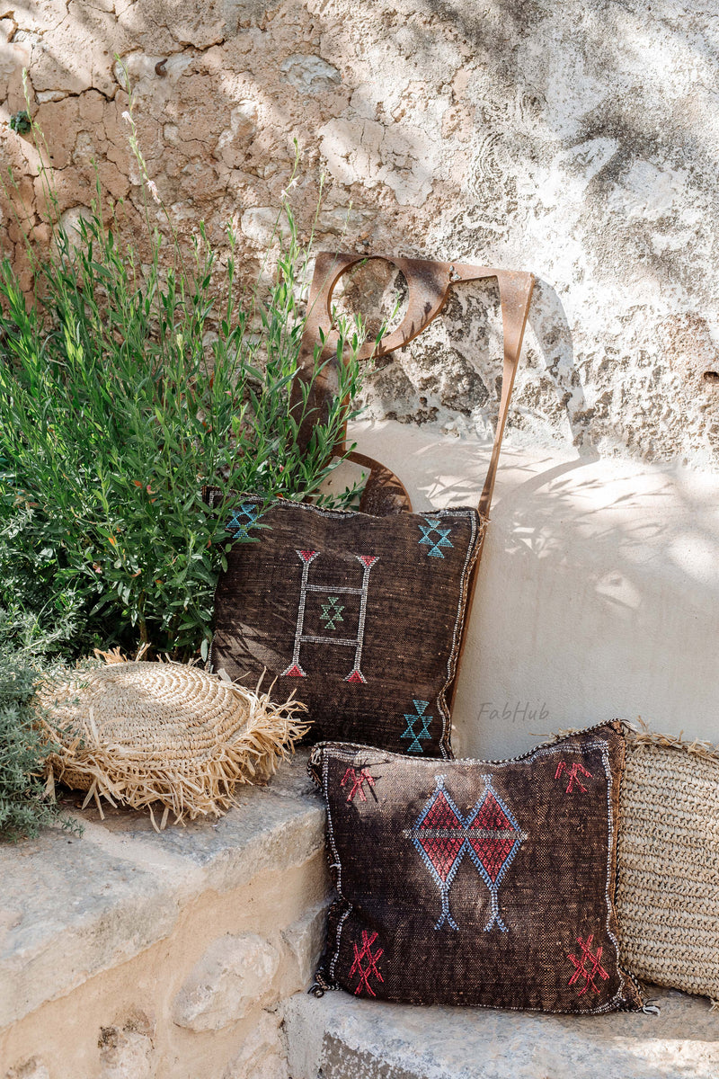 Cactus Silk Pillow Cover Dark Clay - Home Decor | Shop Baskets, Ceramics, Pillows, Rugs & Wall Hangs online