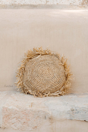 Raffia Round Cushions - Home Decor | Shop Baskets, Ceramics, Pillows, Rugs & Wall Hangs online