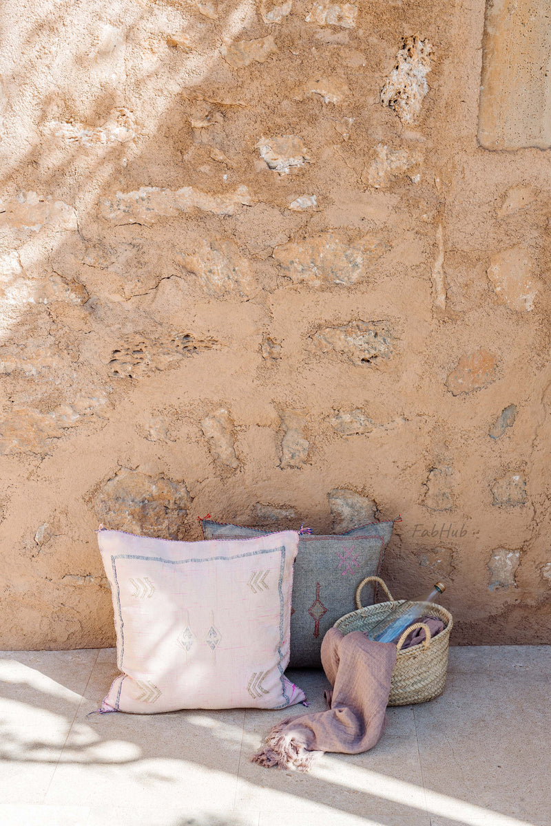 Cactus Silk Pillow Cover Blush - Home Decor | Shop Baskets, Ceramics, Pillows, Rugs & Wall Hangs online