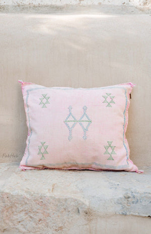 Cactus Silk Pillow Cover Blush