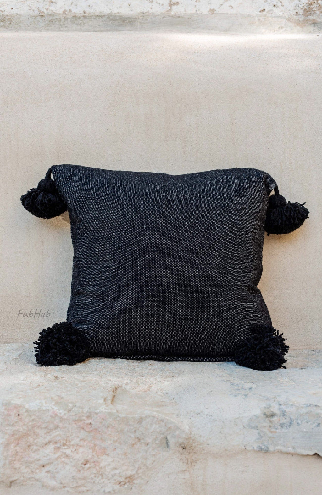 PomPon Pillow cover Black